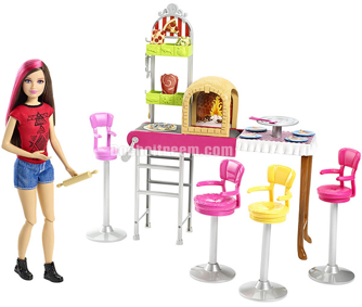 4. Bo ban ghe lam banh Barbie CGF37 - Những đồ chơi búp bê barbie đang hot nhất hiện nay