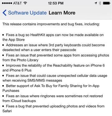ban cap nhat IOS8 loi 1 - Bản cập nhật iOS 8.0.1 bị lỗi Apple tạm ngưng để xử lý