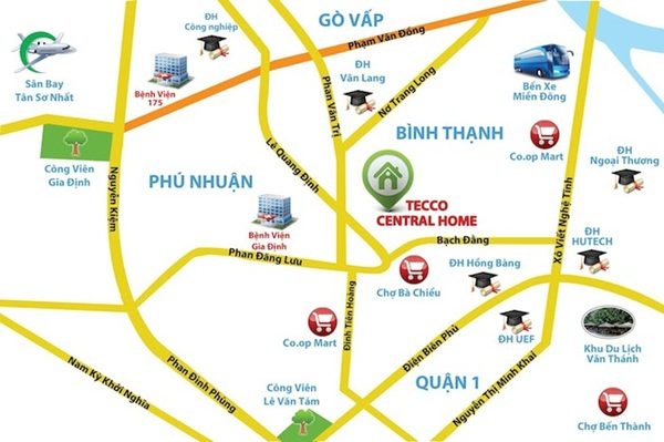 Dự án Tecco Central Home - Quận Bình Thạnh vi tri khu can ho Tecco Central Home 600x399 - Dự án Tecco Central Home - Quận Bình Thạnh