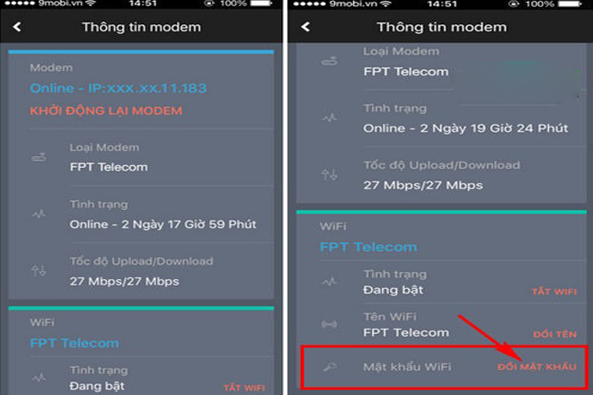 Đổi mật khẩu wifi fpt telecom qua ứng dụng Hi FPT